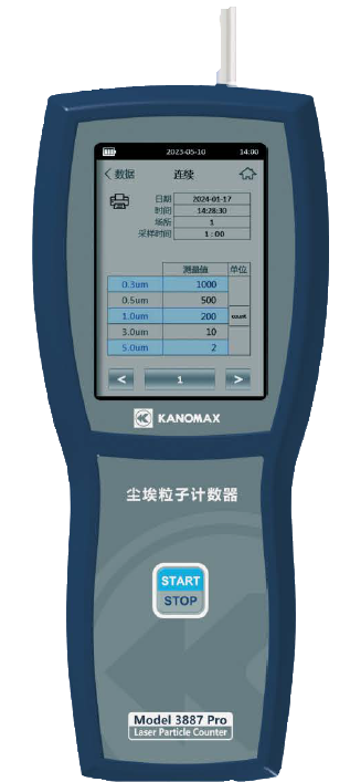 Kanomax 3887Pro 手持式五通道尘埃粒子计数器 中文界面 2.83L/min
